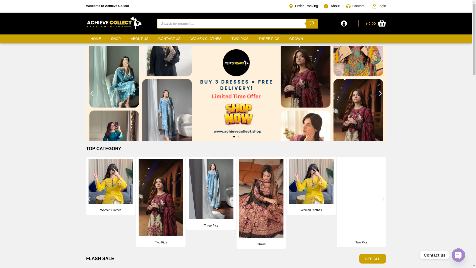 website screenshot of https://achievecollect.store/