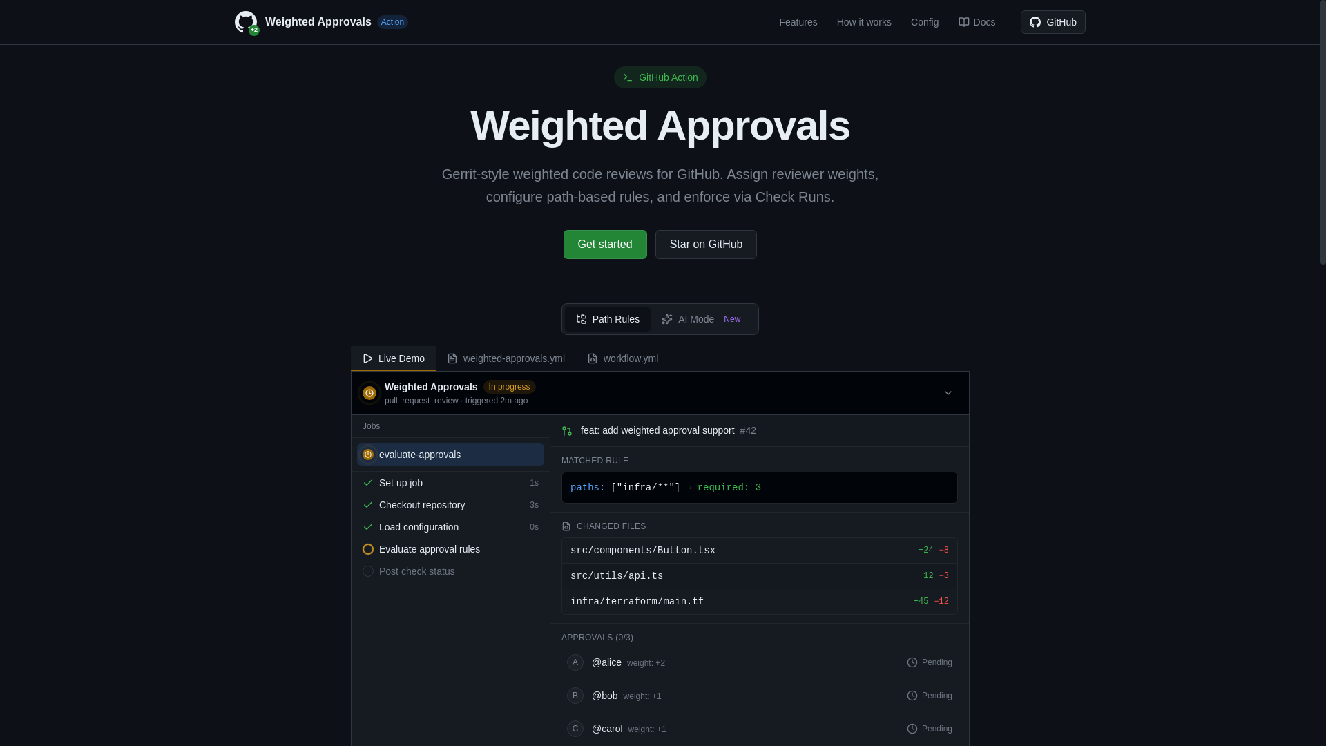 website screenshot of https://weighted.dev/