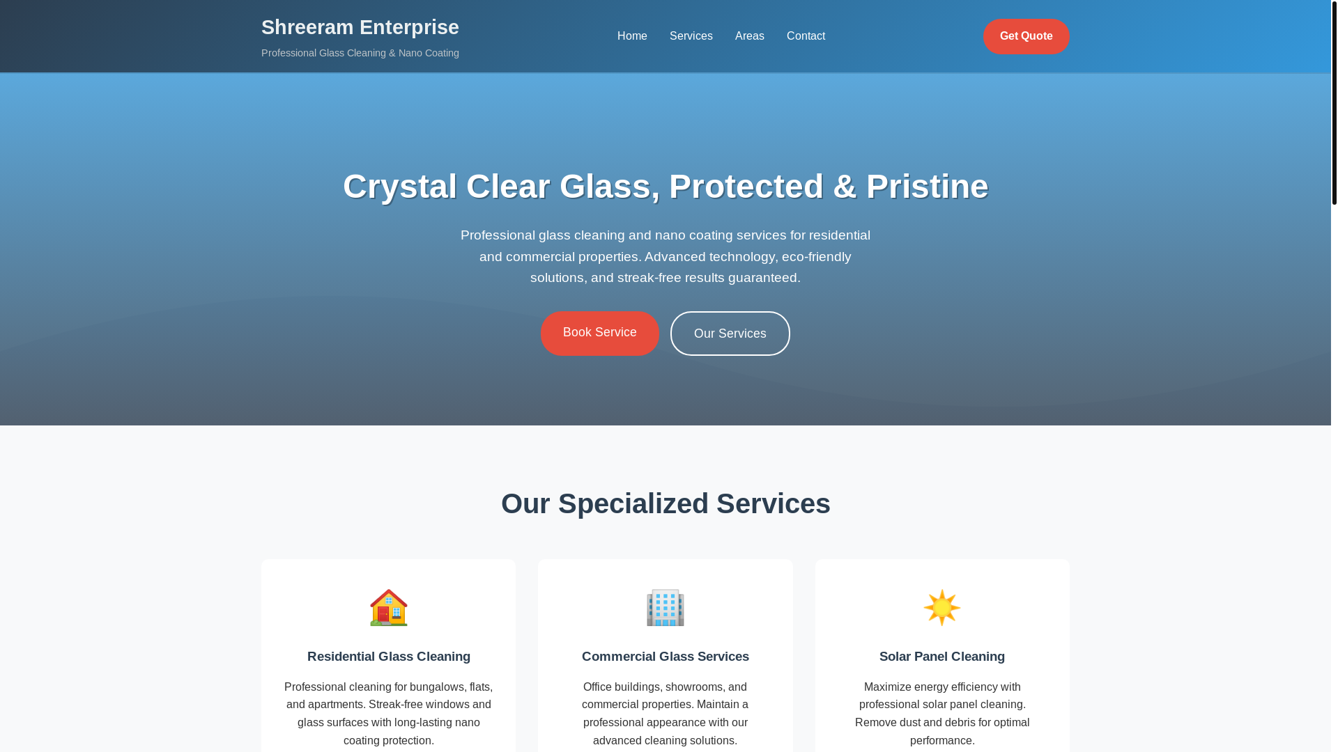 website screenshot of https://shreeramnanocoating.com/