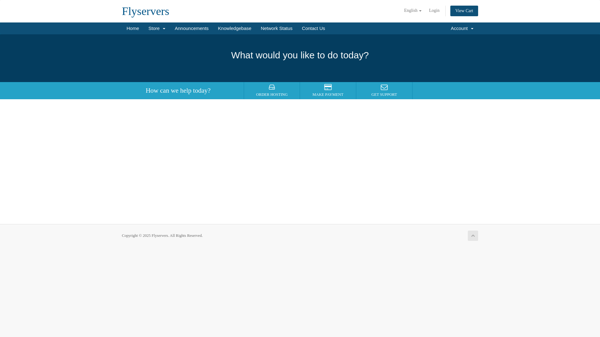 website screenshot of https://flyservers.com/