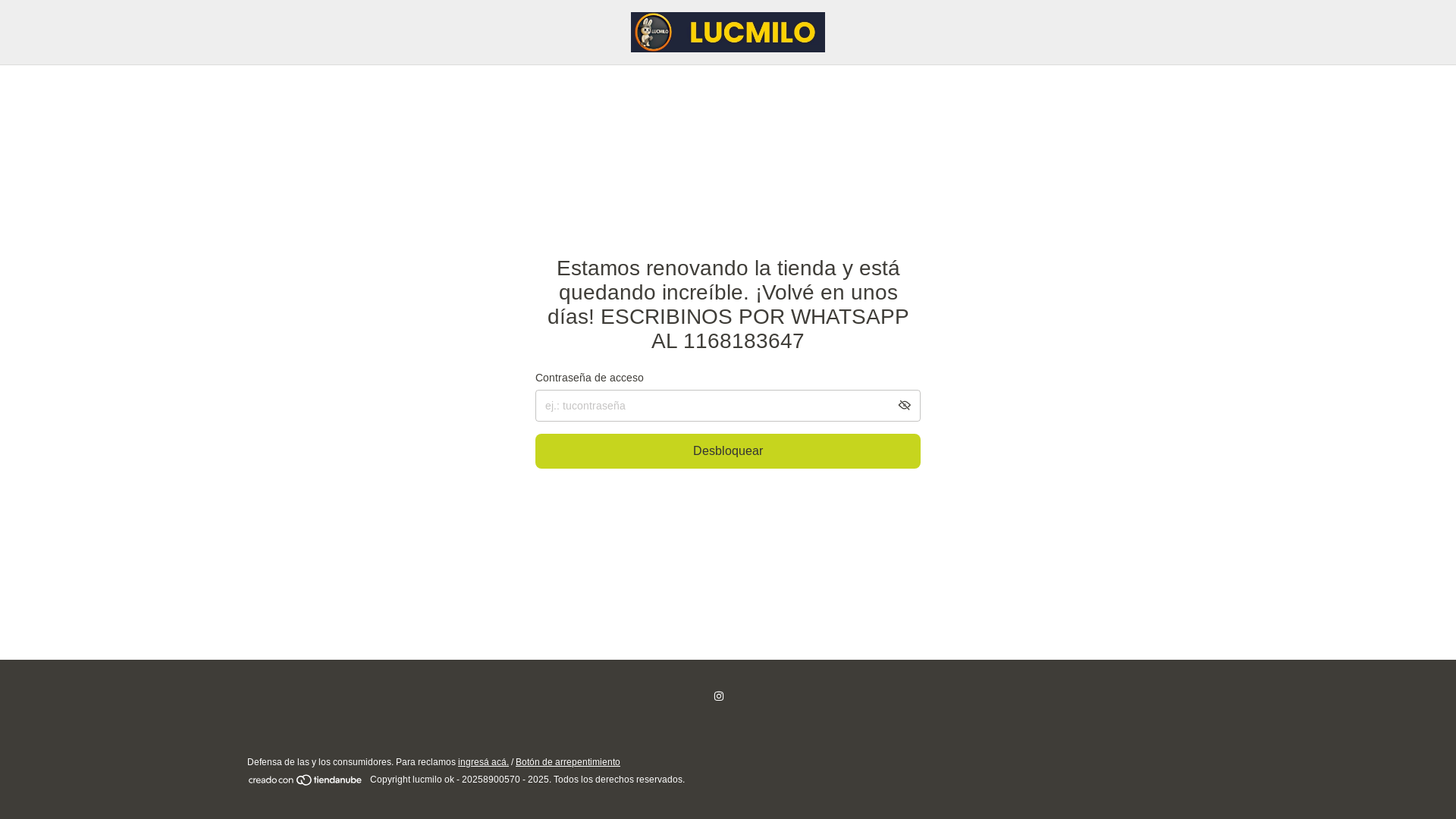 website screenshot of https://lucmilook.com.ar/