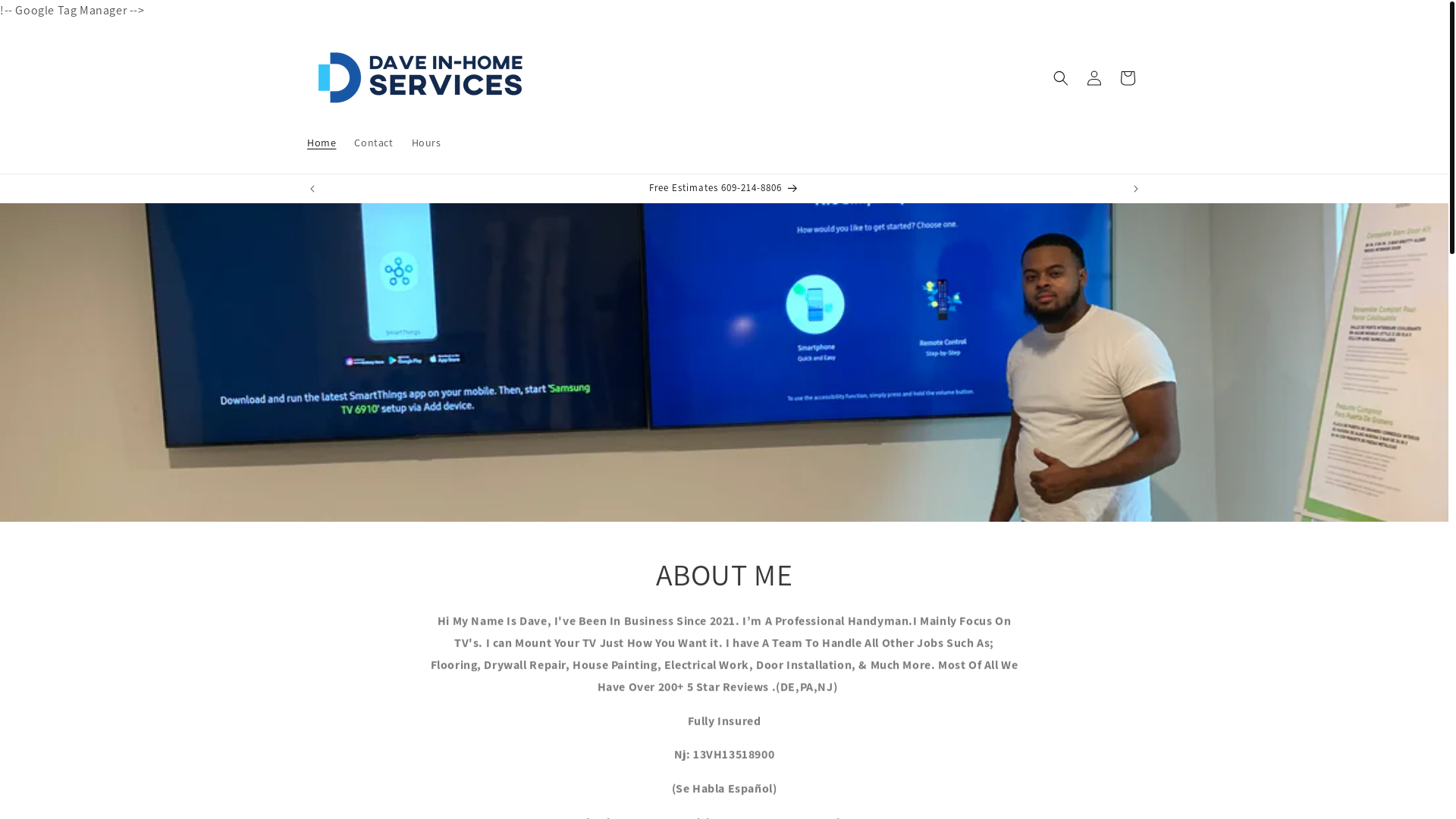 website screenshot of https://davein-homeservices.com/