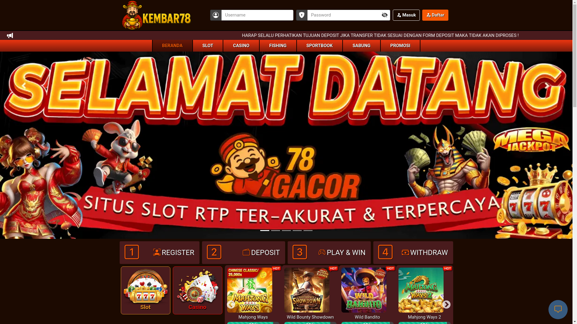 website screenshot of https://kembar78.com/