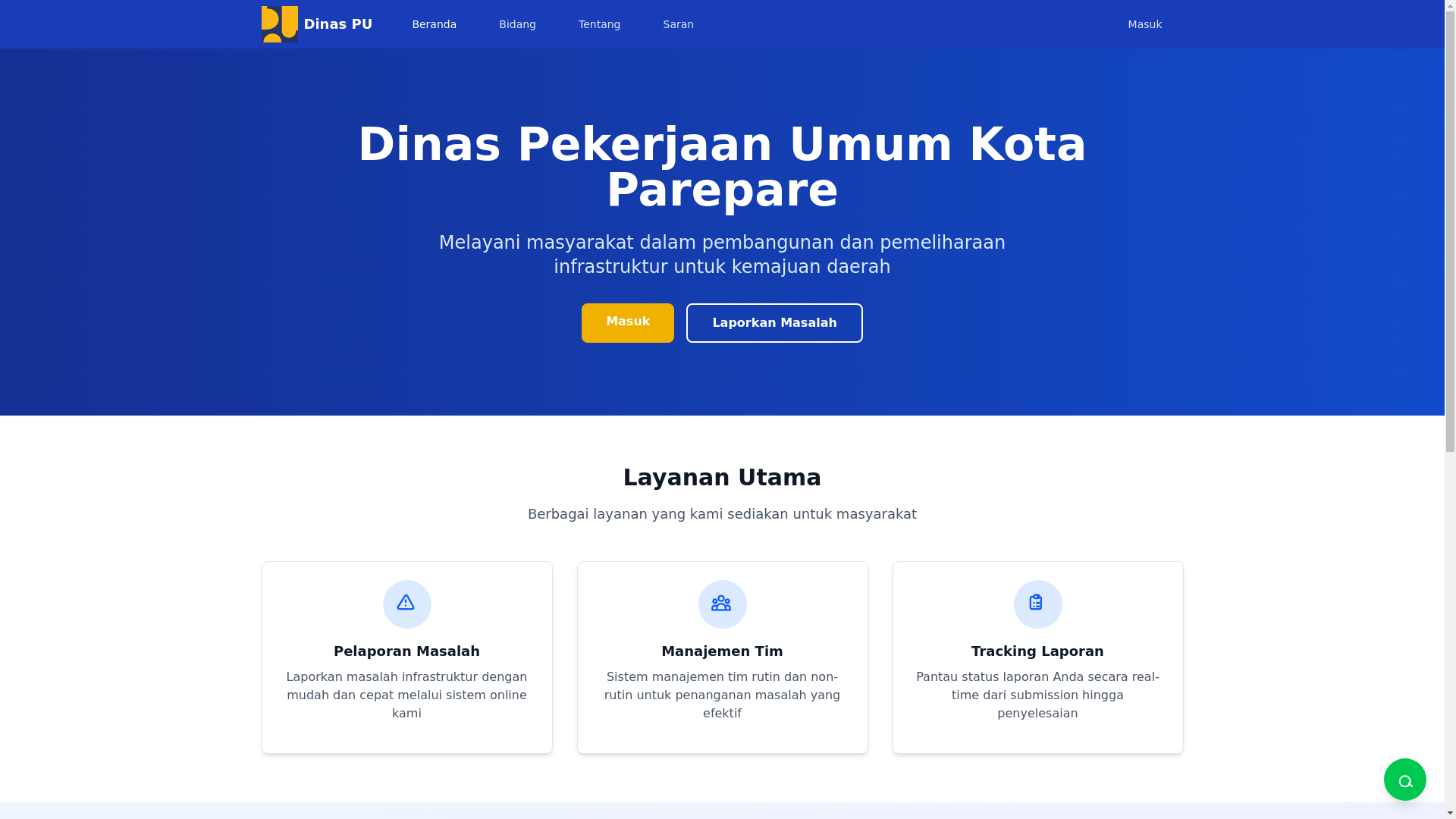 website screenshot of https://laporpakpare.site/