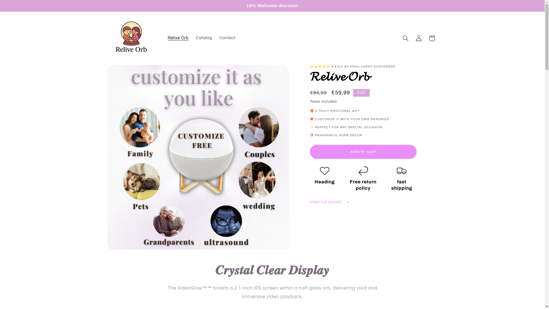 website screenshot of https://reliveorb.shop/