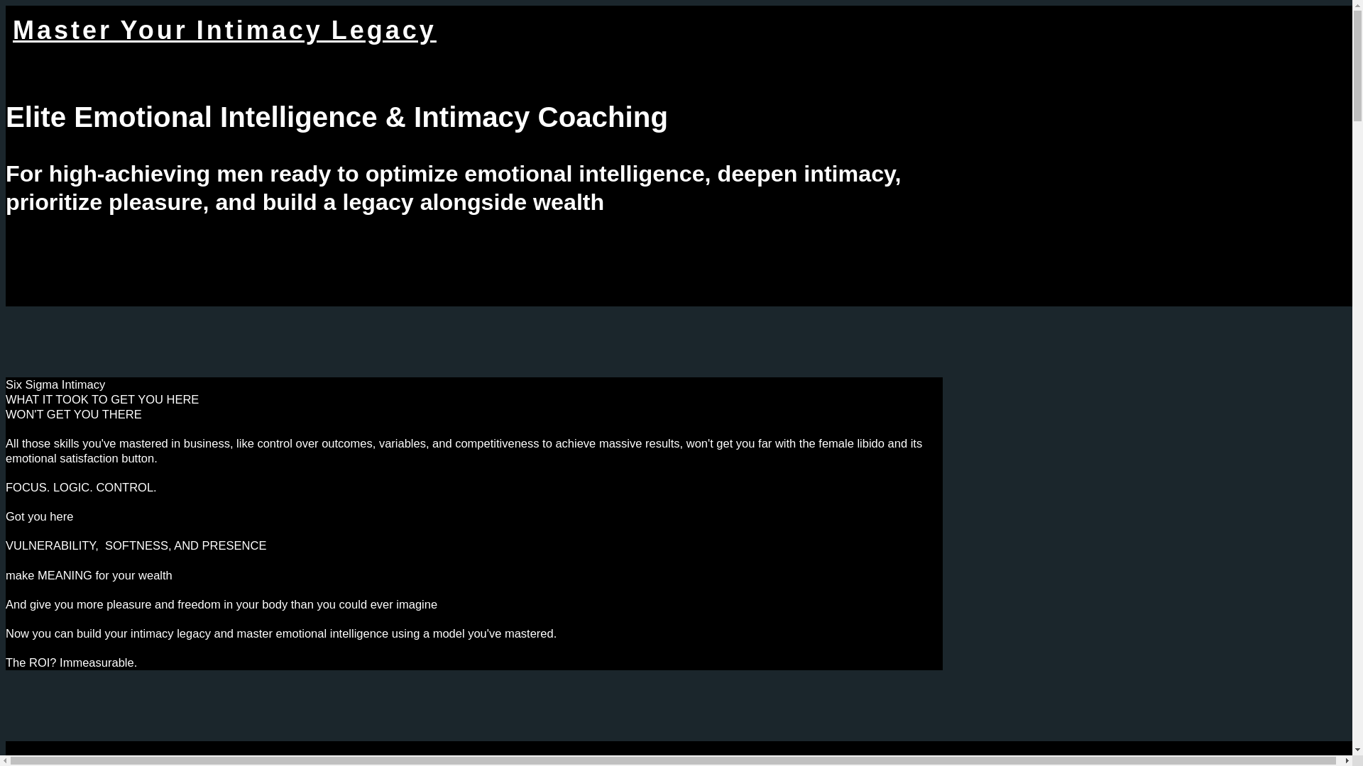 website screenshot of https://intimacylegacy.com/