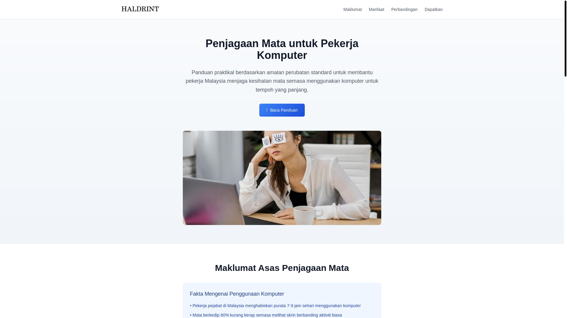 website screenshot of https://haldrint.com/