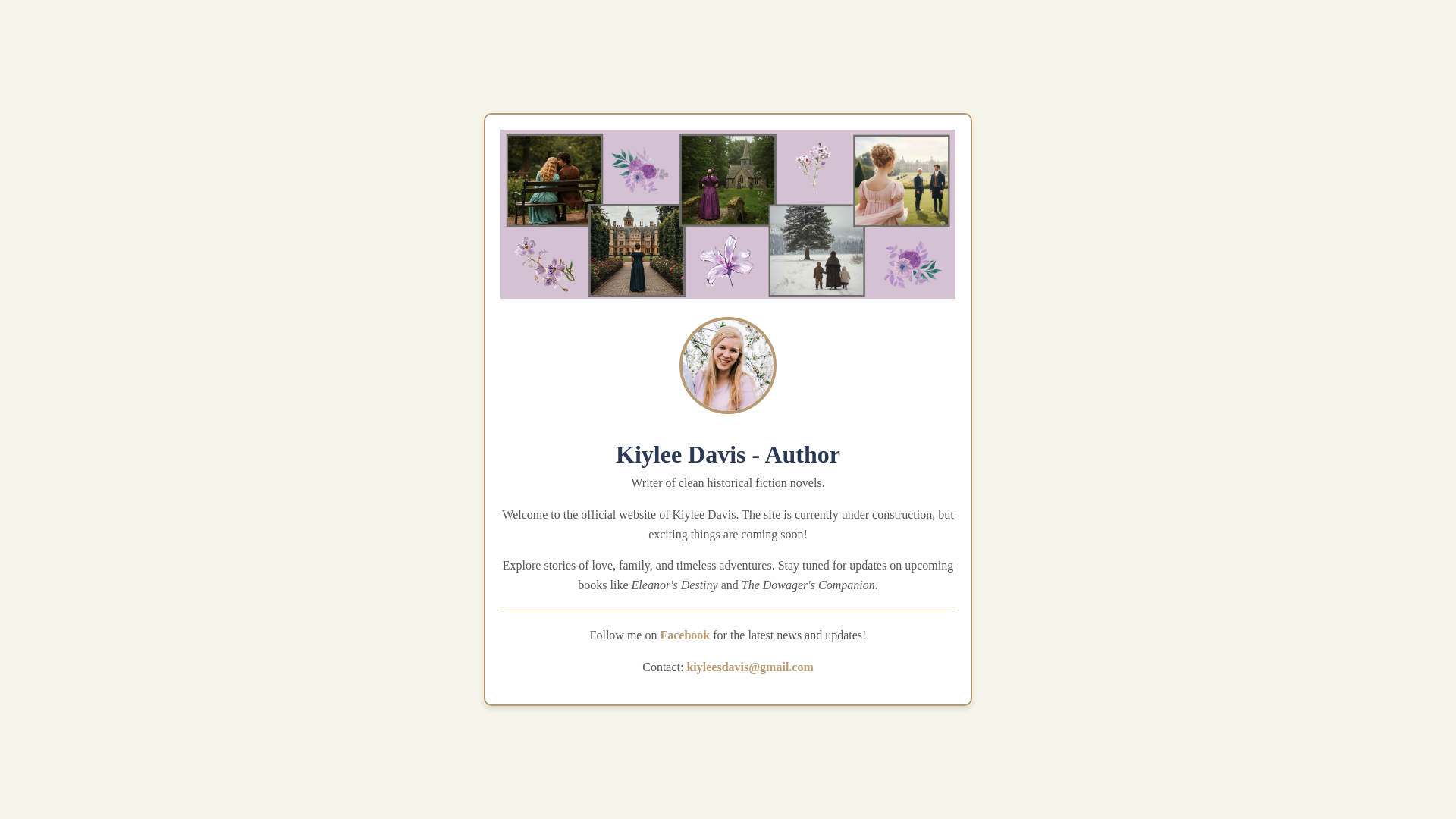 website screenshot of https://kiyleedavis.com/