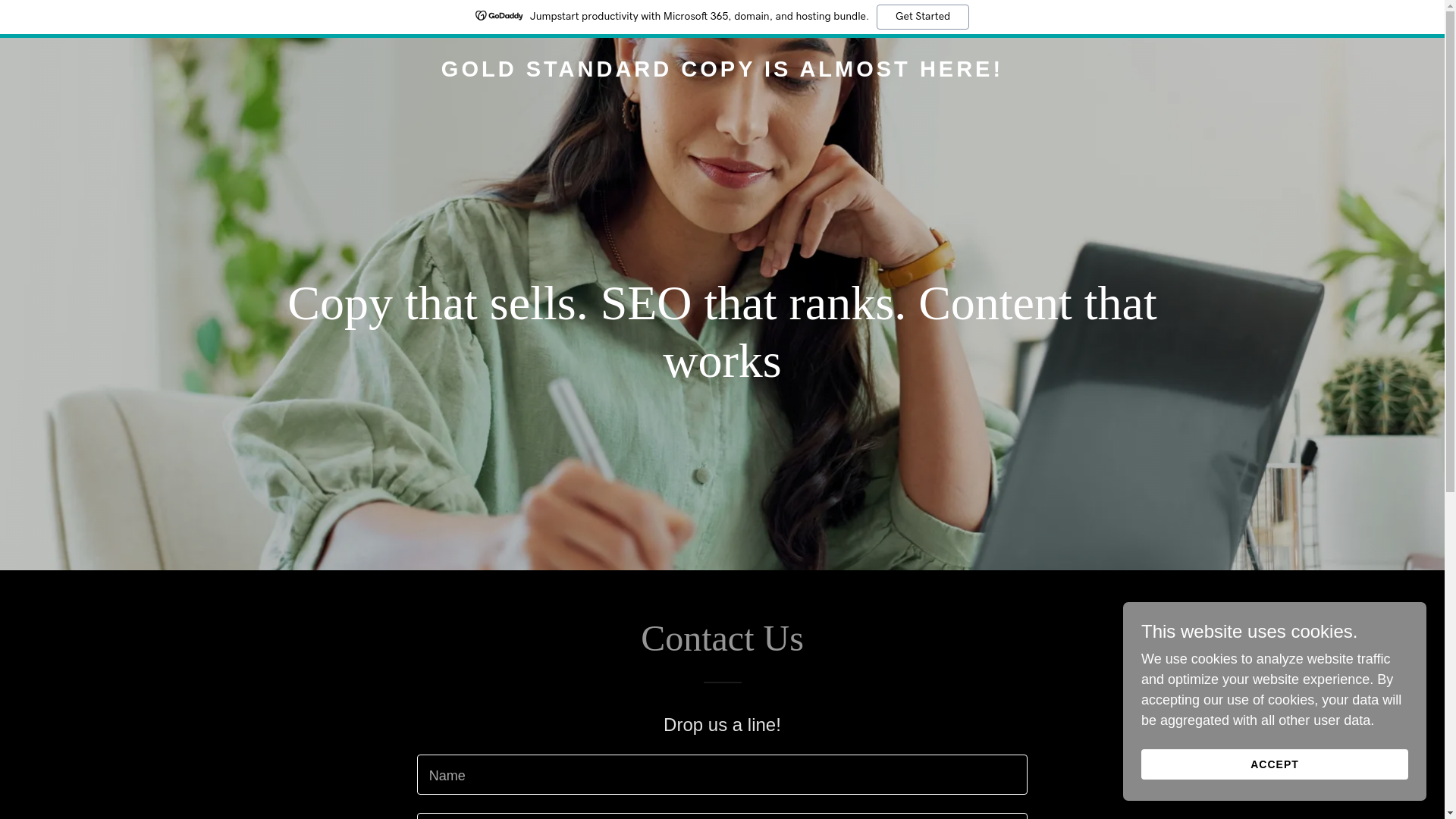 website screenshot of https://goldstandardcopy.com.au/