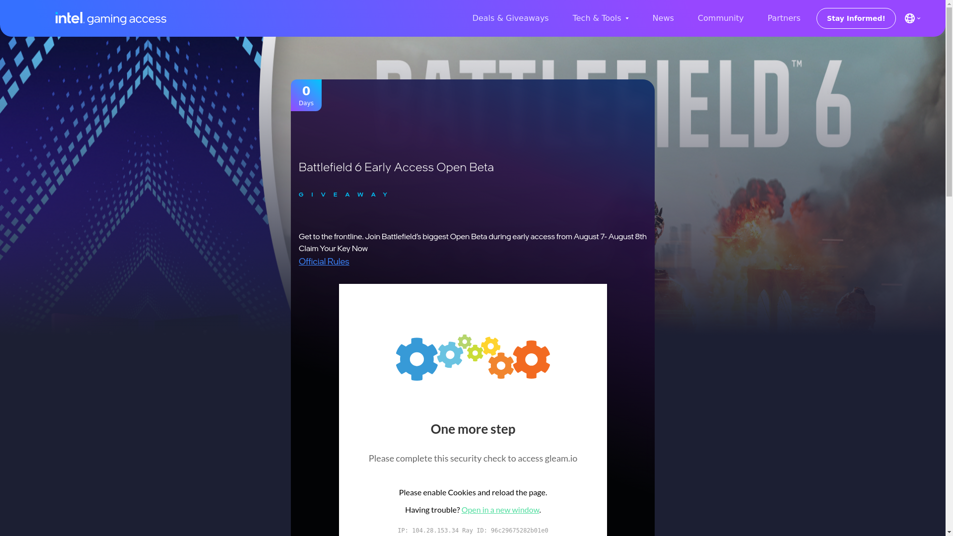 website screenshot of https://game.intel.com/us/giveaways/battlefield-6-closed-beta-key-giveaway/