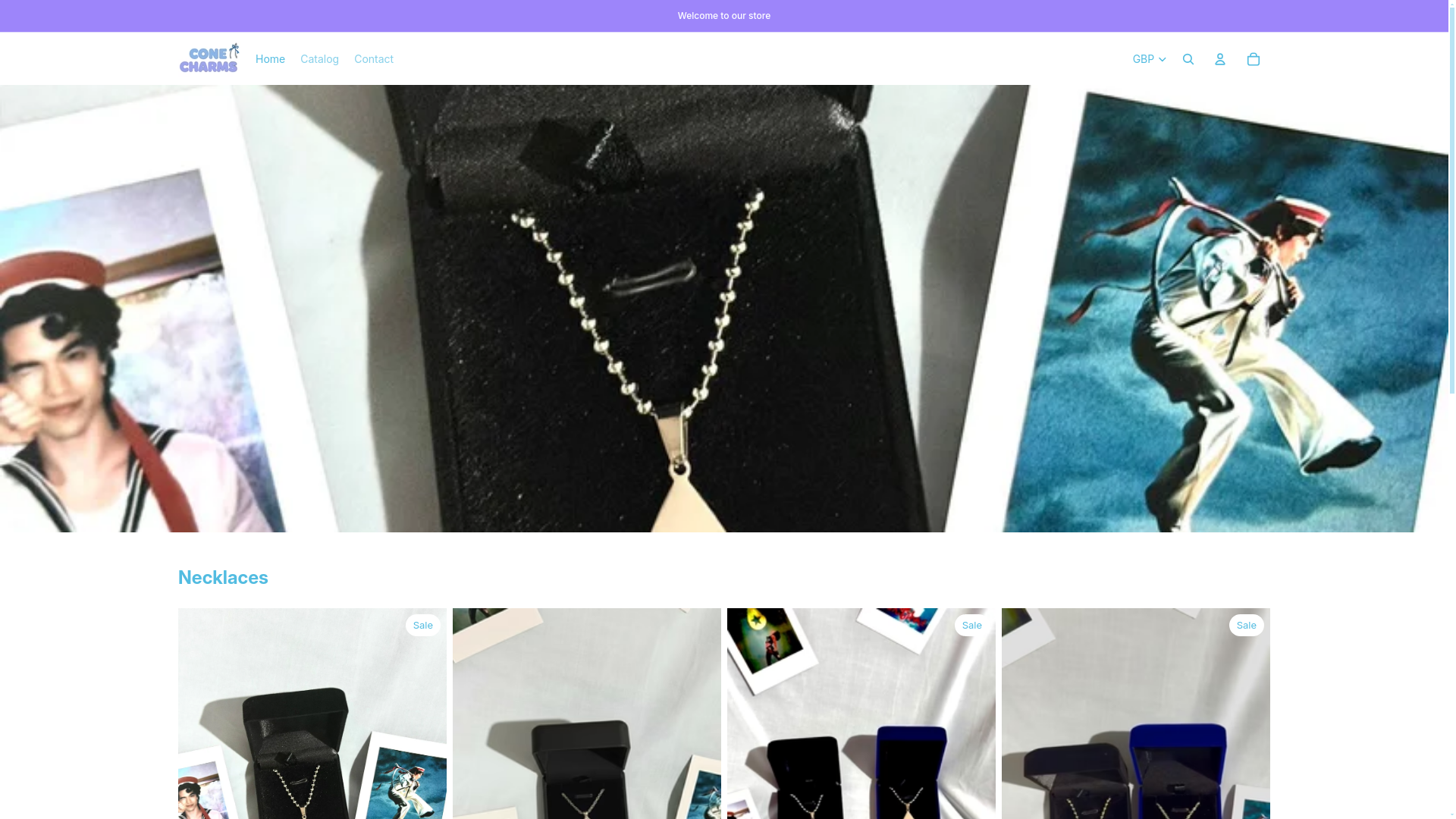 website screenshot of https://conecharms.com/