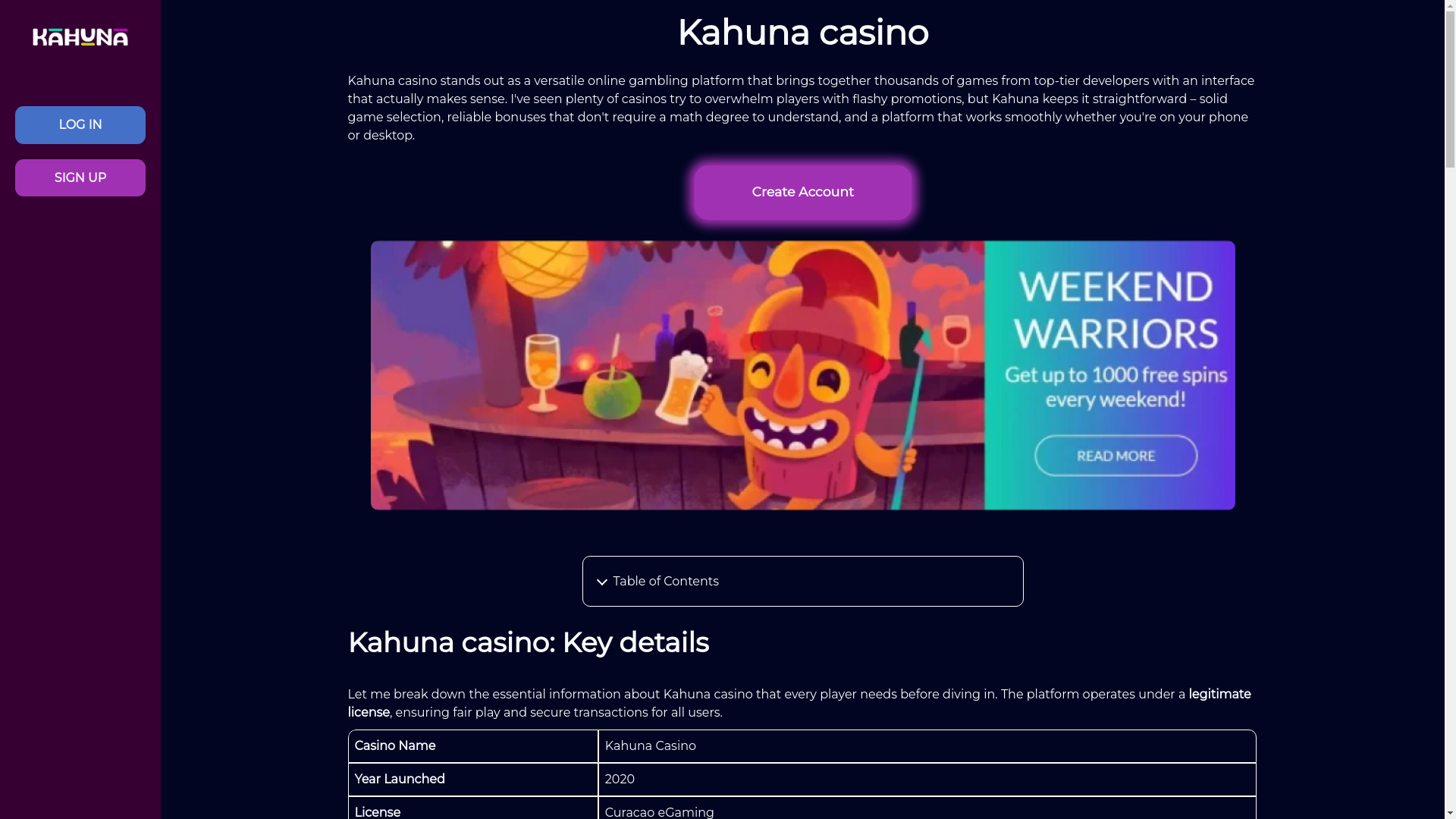 website screenshot of https://kahuna-casinos.com/