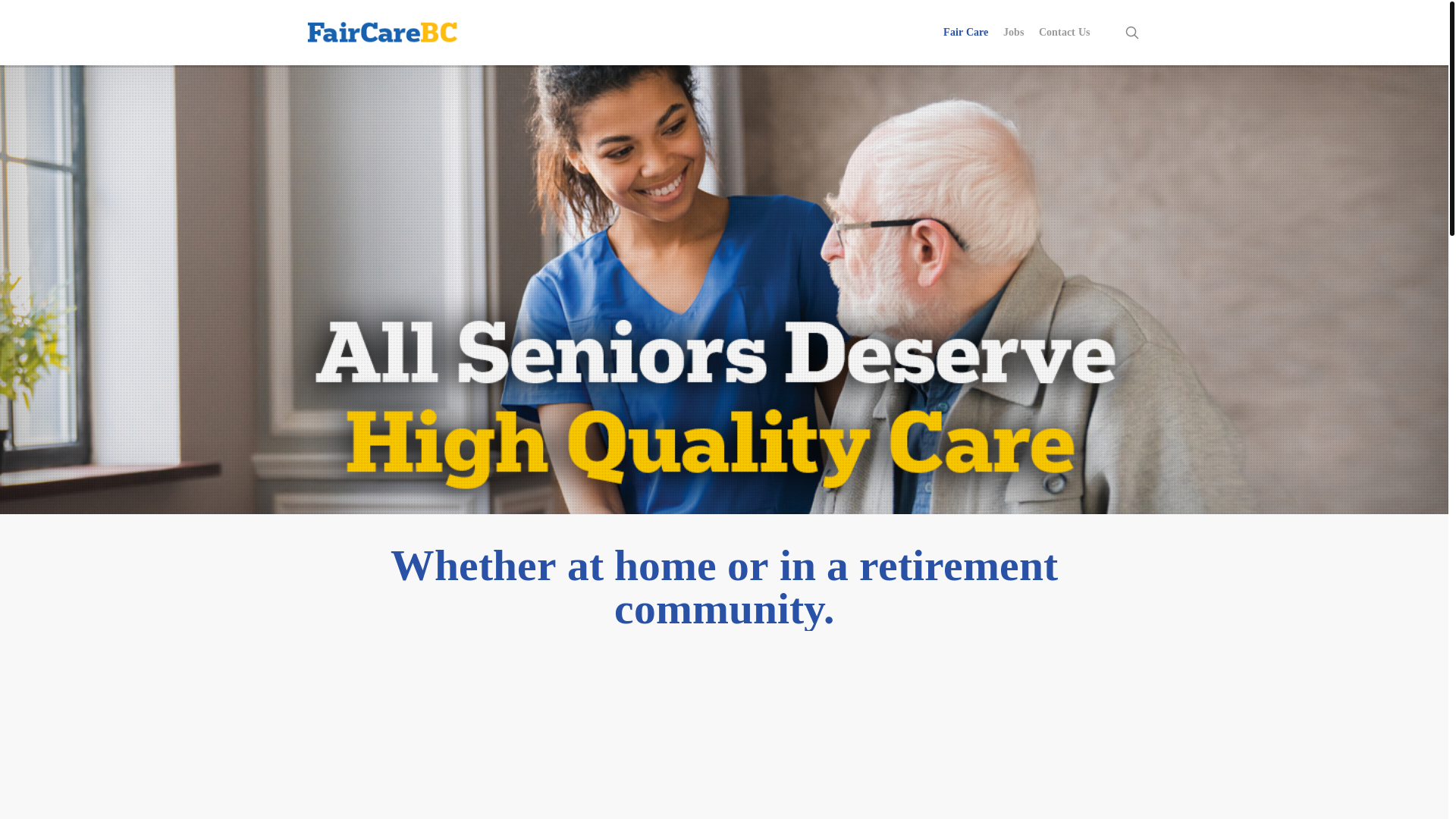 website screenshot of https://faircarebc.ca/
