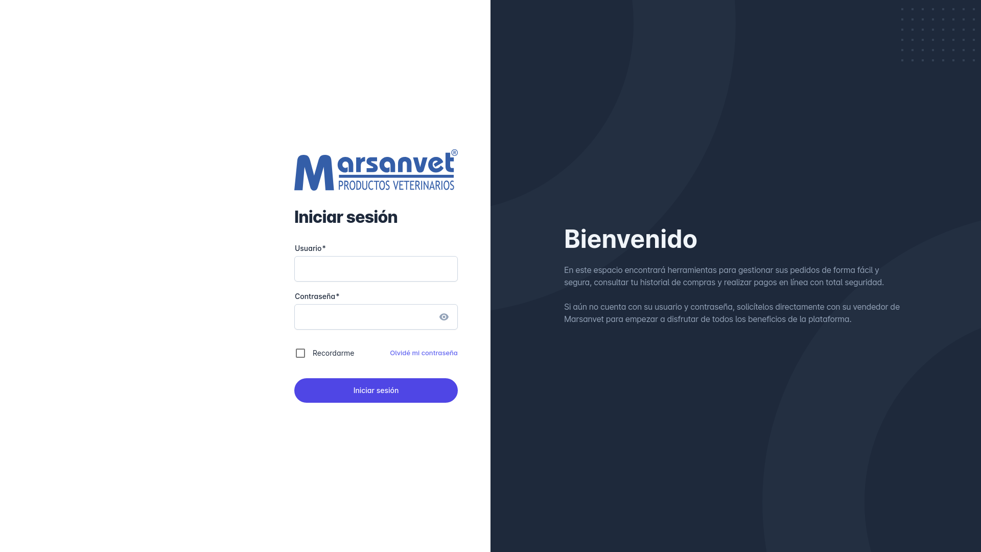 website screenshot of https://marsanvet-clientes.pages.dev/