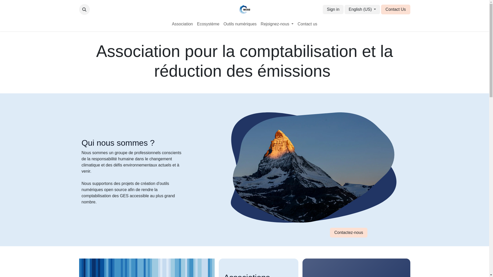 website screenshot of https://odoo.mco2.org