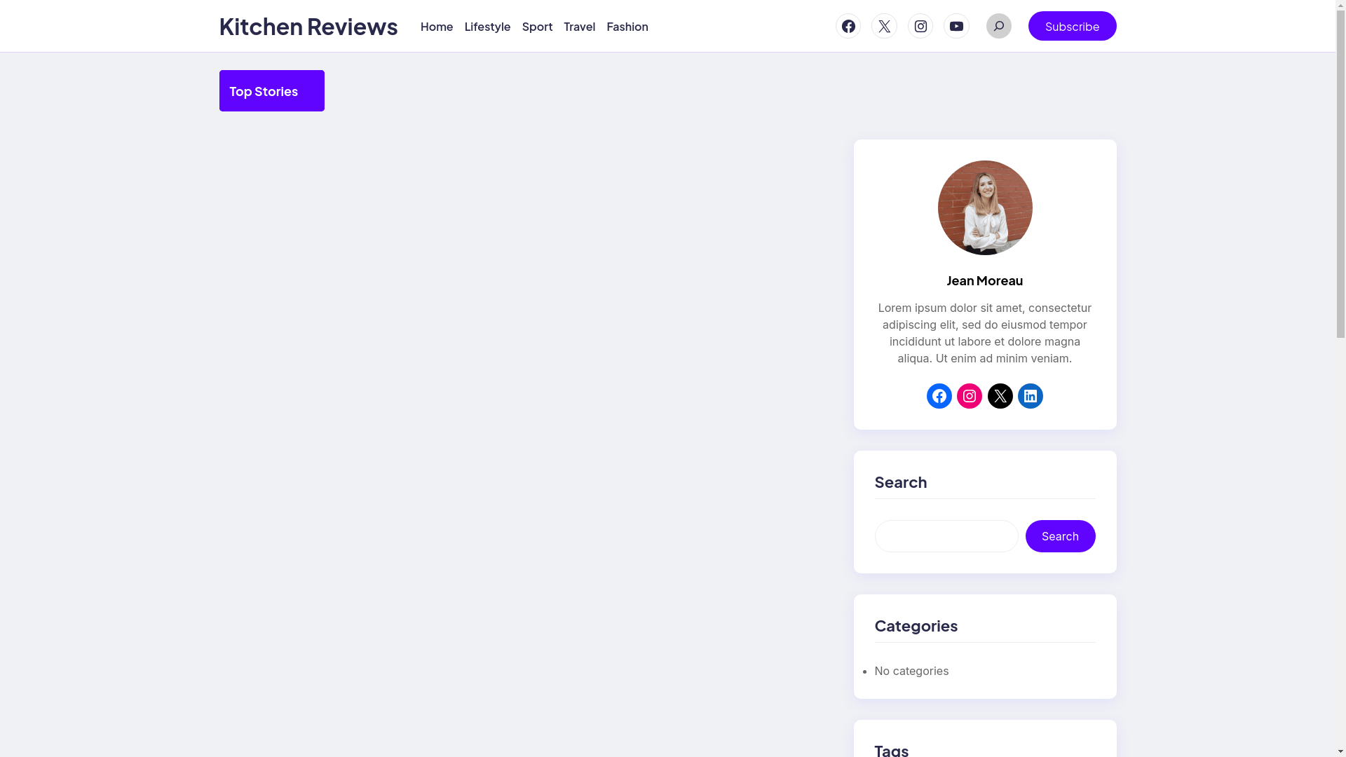 website screenshot of https://kitchenreviewsonline.com/