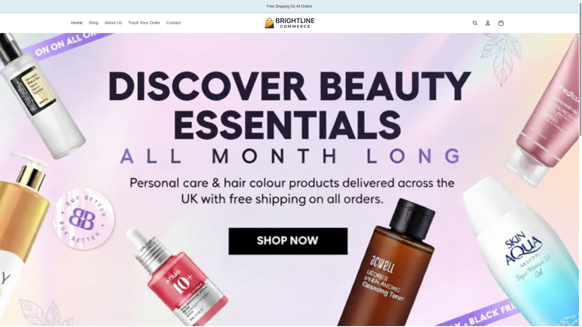 website screenshot of https://brightlinecommerce.shop/