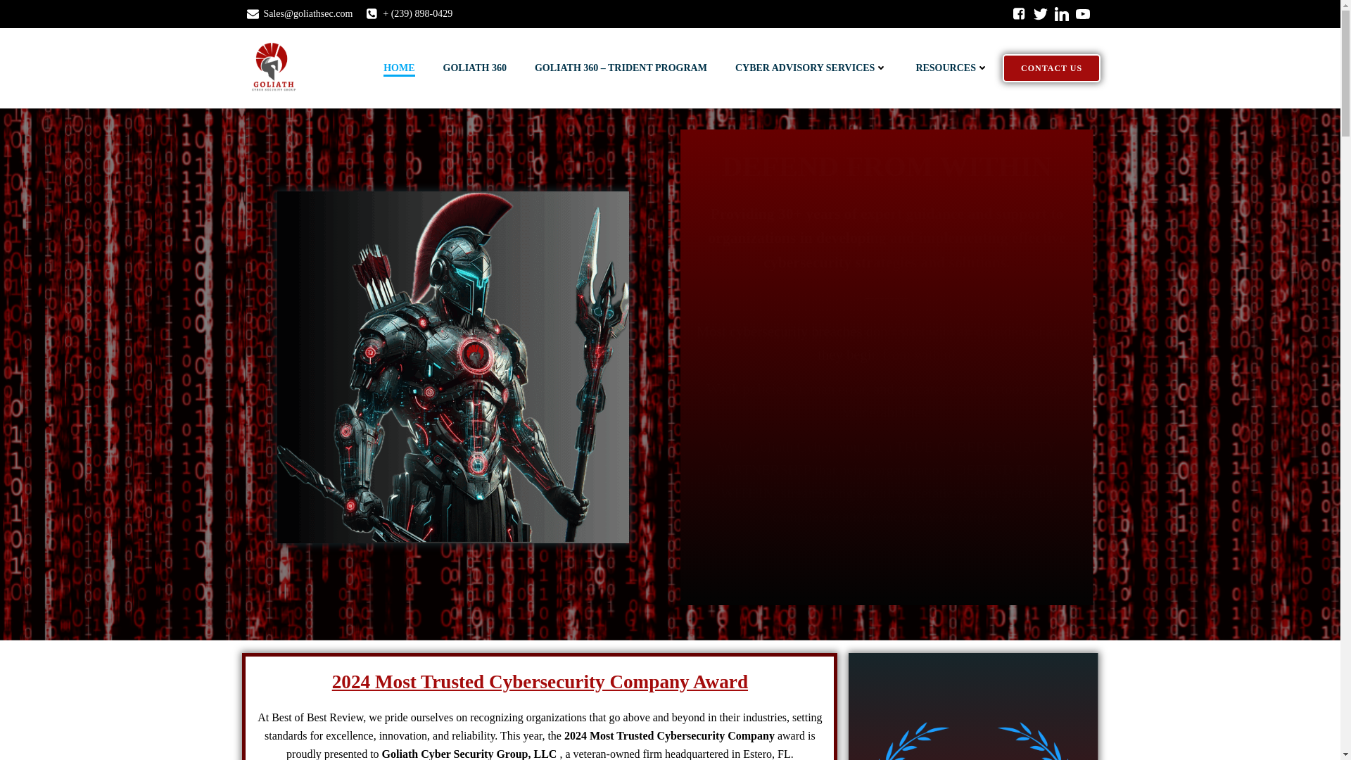 website screenshot of https://goliathsecnow.com/