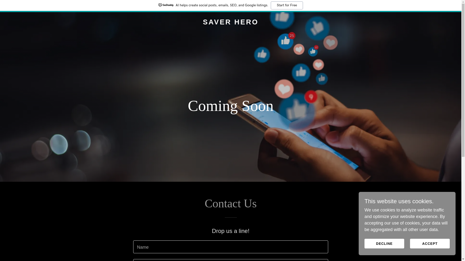 website screenshot of https://saver-hero.com/