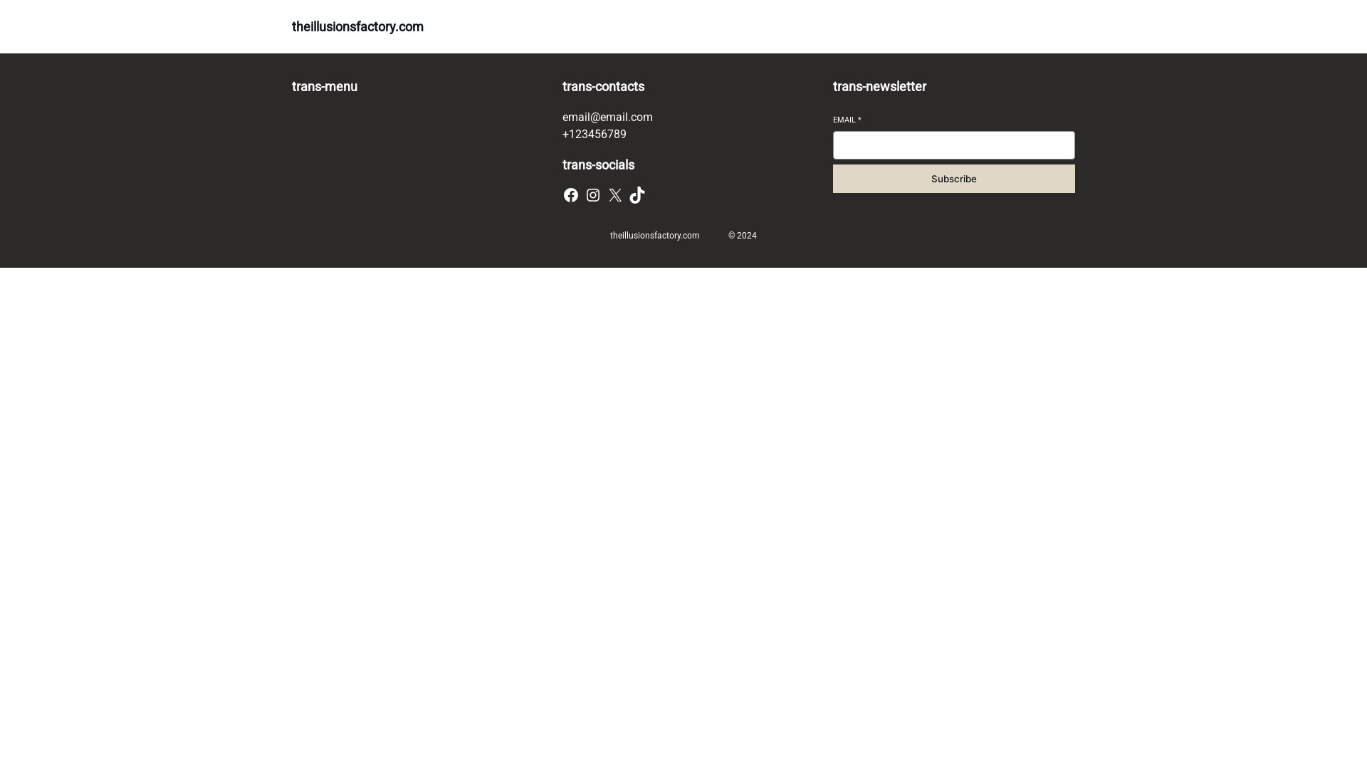 website screenshot of https://theillusionsfactory.com/
