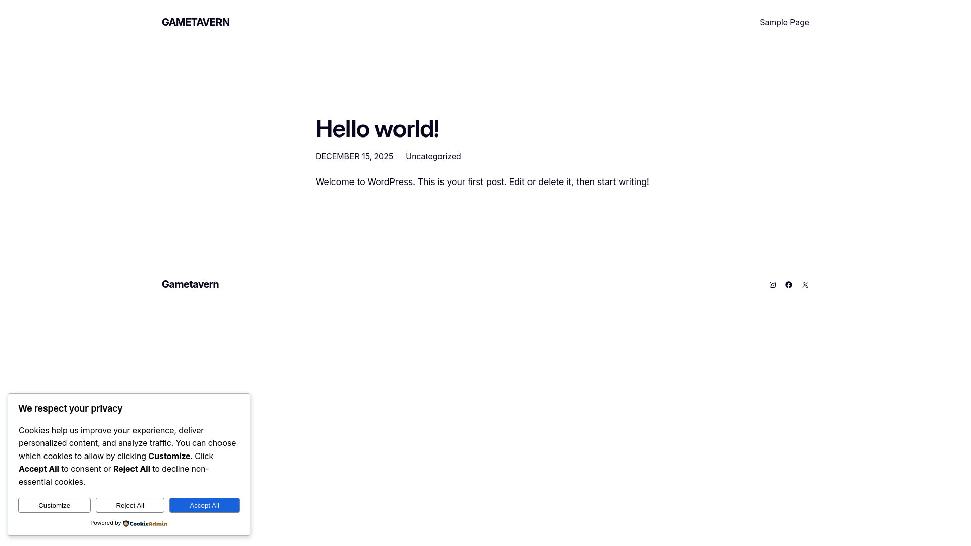 website screenshot of https://gametavern.cc/