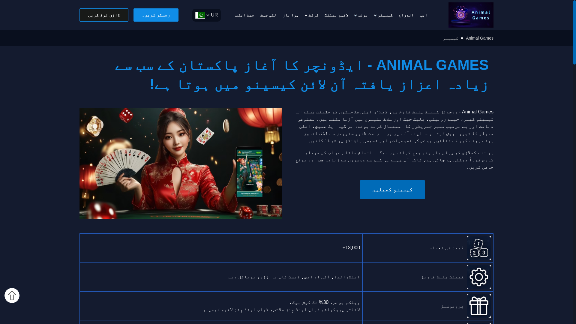 website screenshot of https://pk-animalgames.com/
