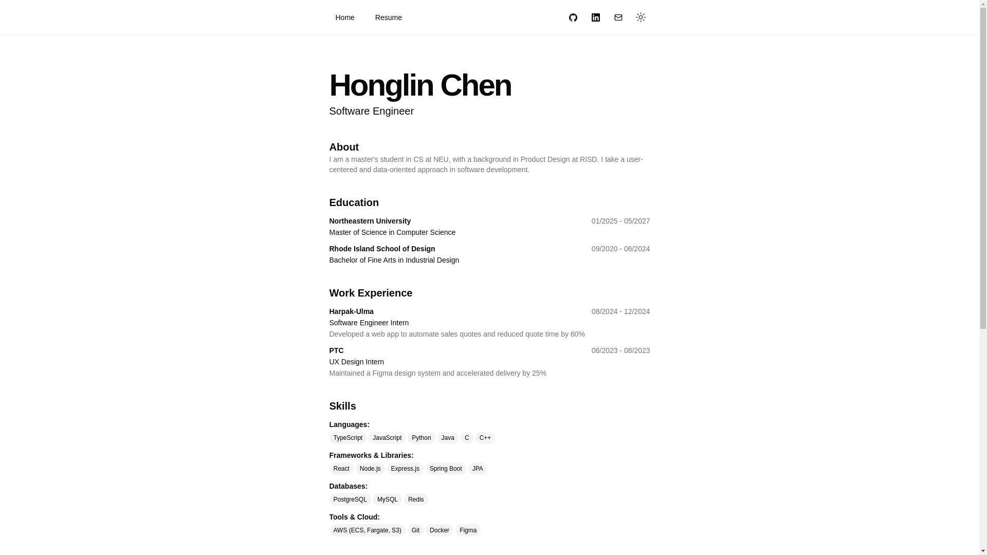 website screenshot of https://honglinchen.com/