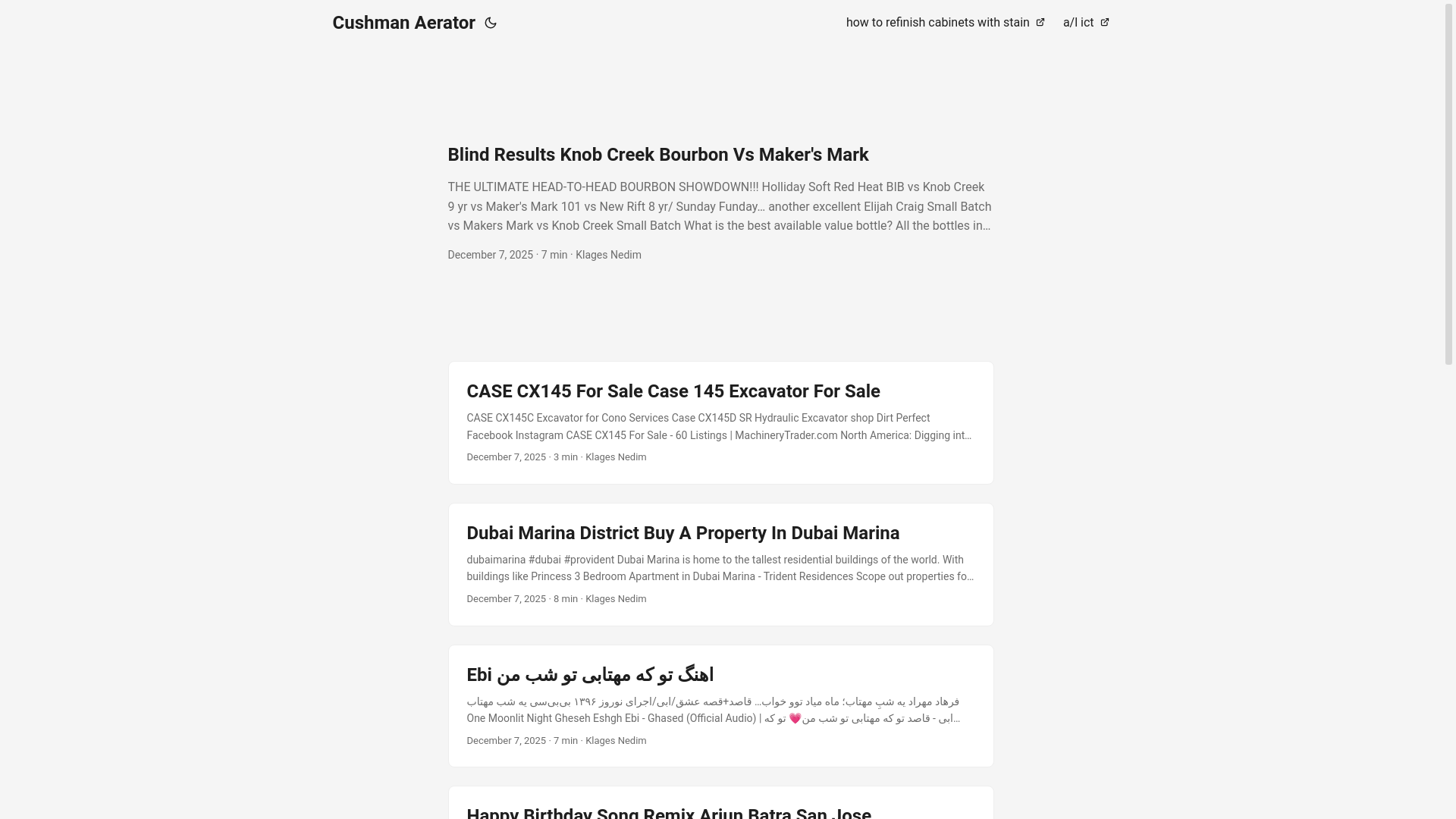 website screenshot of https://cushmanaerator2.pages.dev/