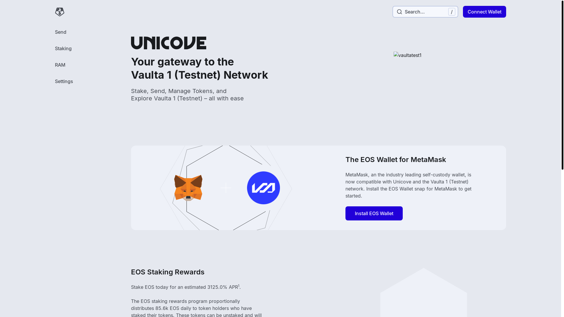 website screenshot of https://unicove-spring-2-testnet.pages.dev/