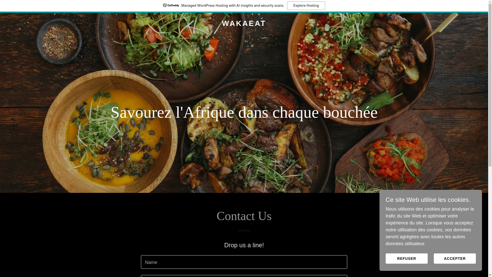 website screenshot of https://wakaeat.food/