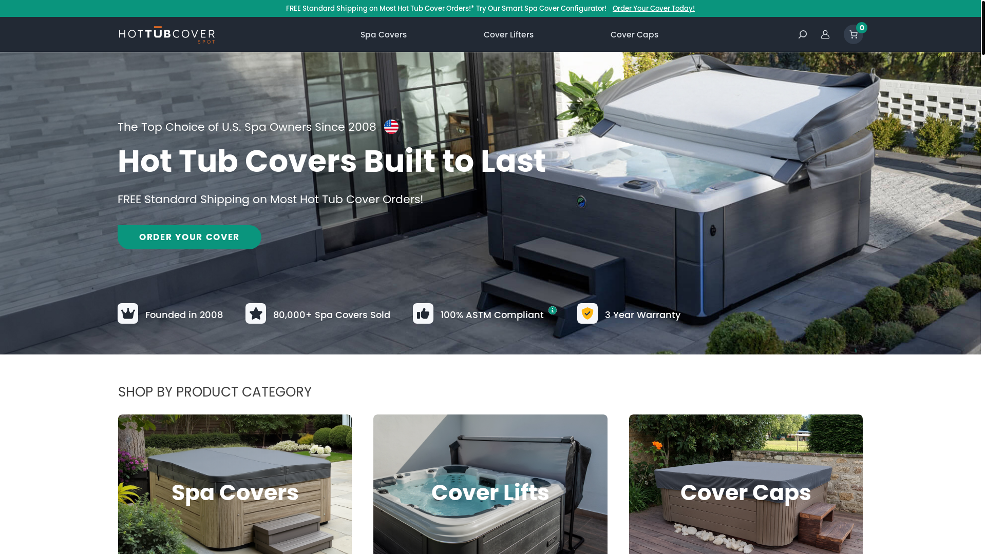 website screenshot of https://hottubcoverspotsc.com/
