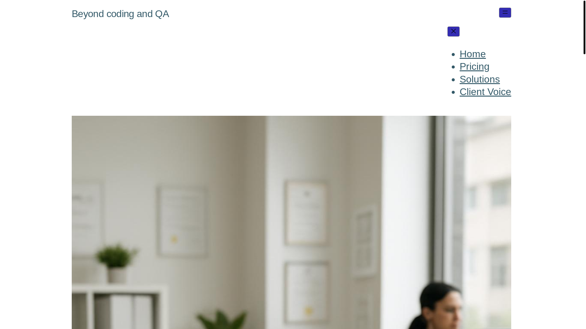 website screenshot of https://beyondcodingandqa.com/