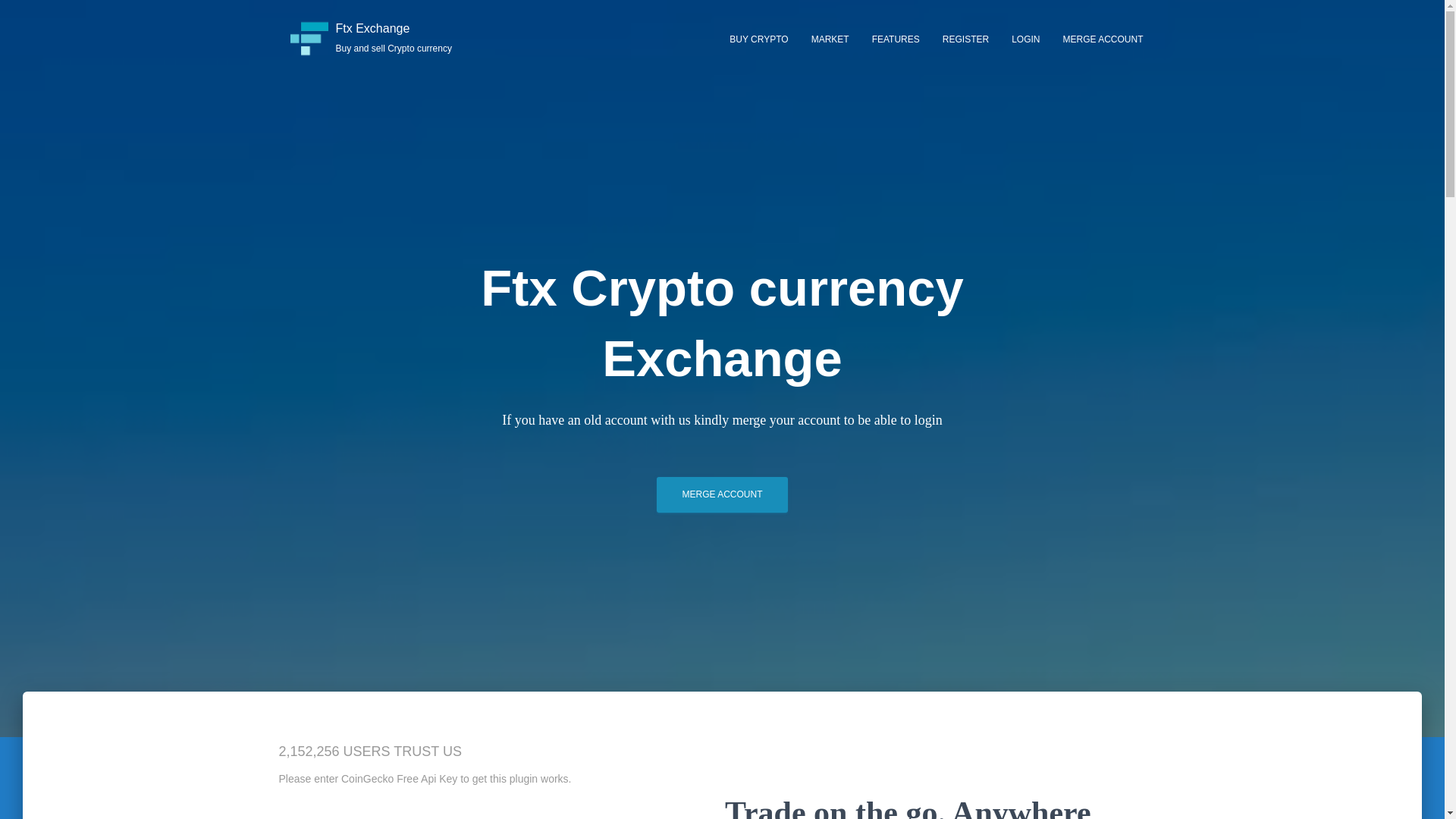 website screenshot of https://ftx-trade.us.com/