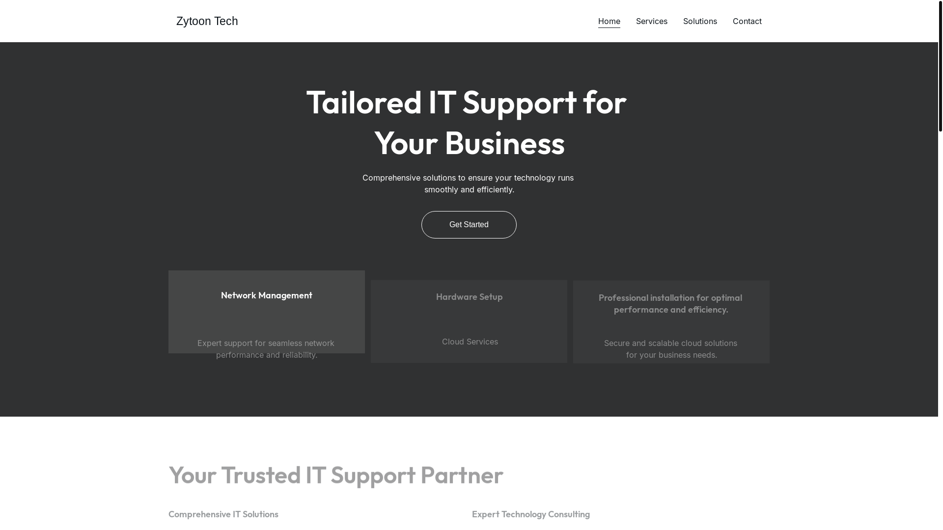 website screenshot of https://zytoontech.com/
