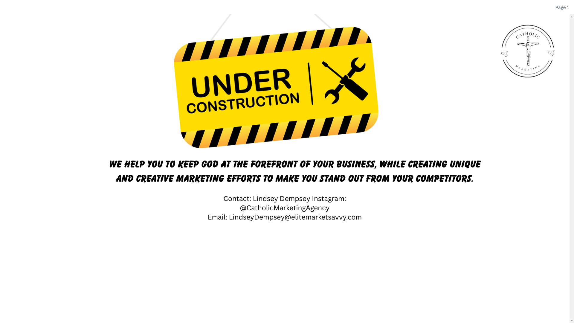 website screenshot of https://thecatholicmarketingagency.com/