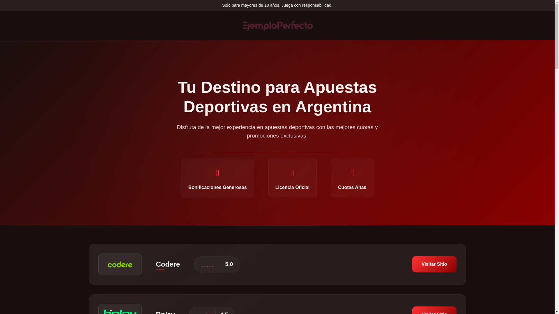 website screenshot of https://ejemploperfecto.com/