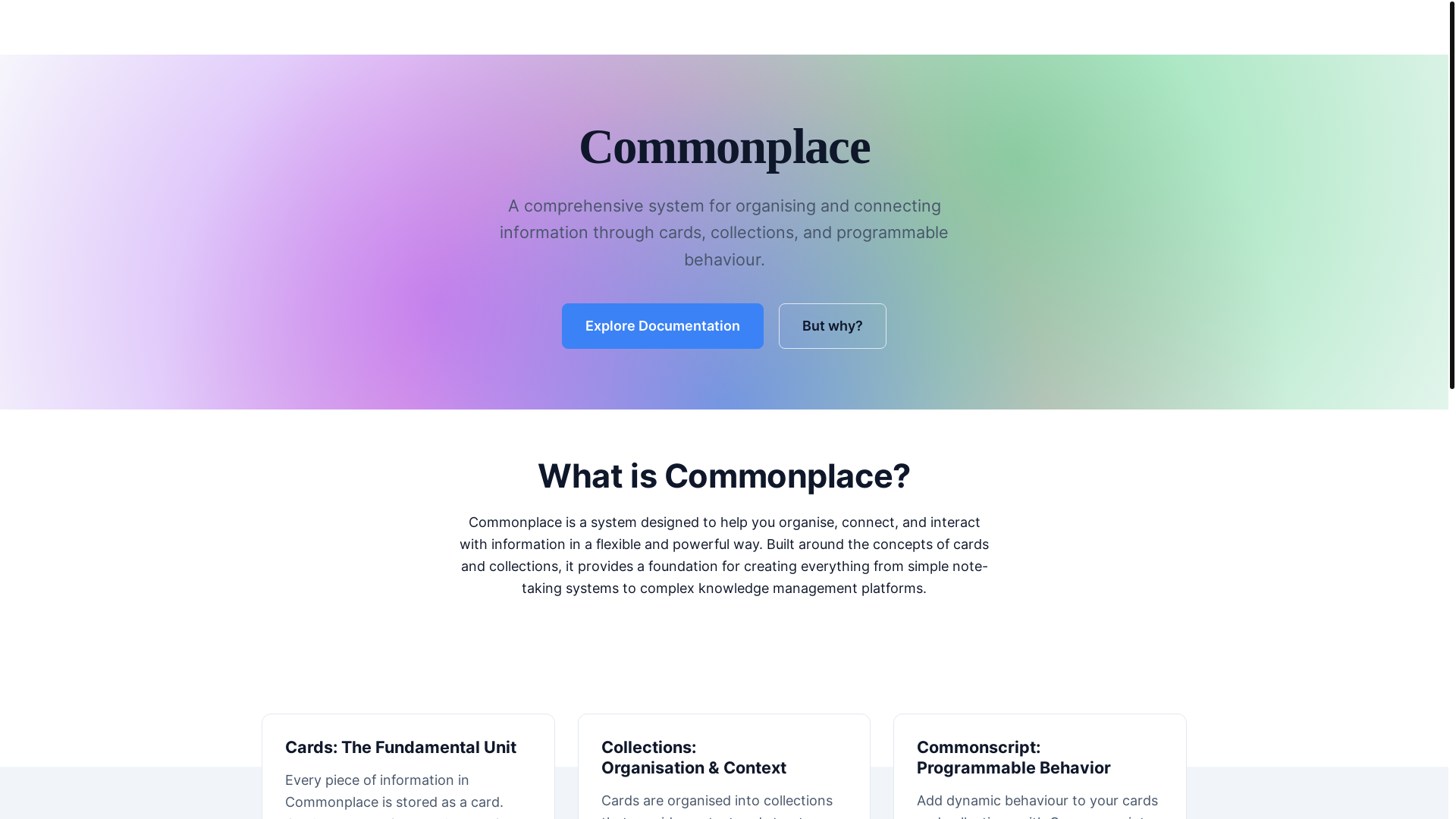 website screenshot of https://commonplace-website.pages.dev/