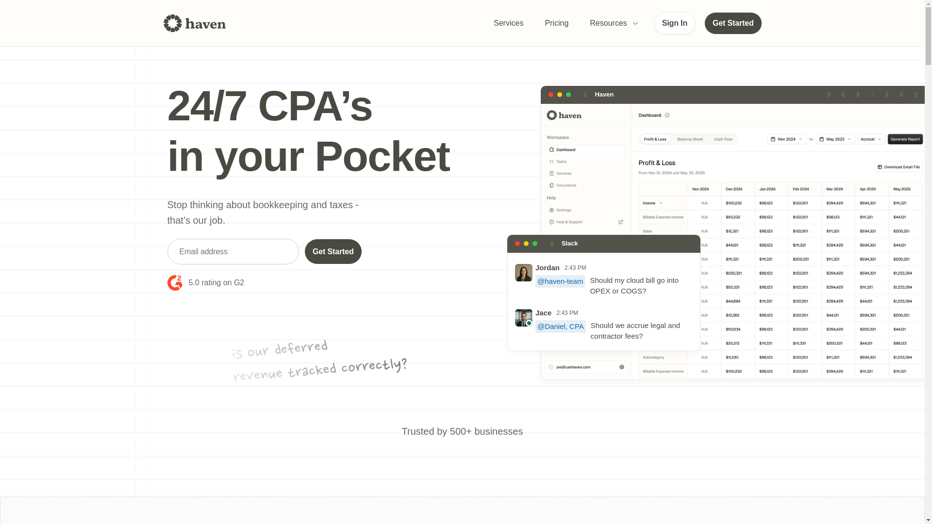 website screenshot of https://usehavenplatform.com/