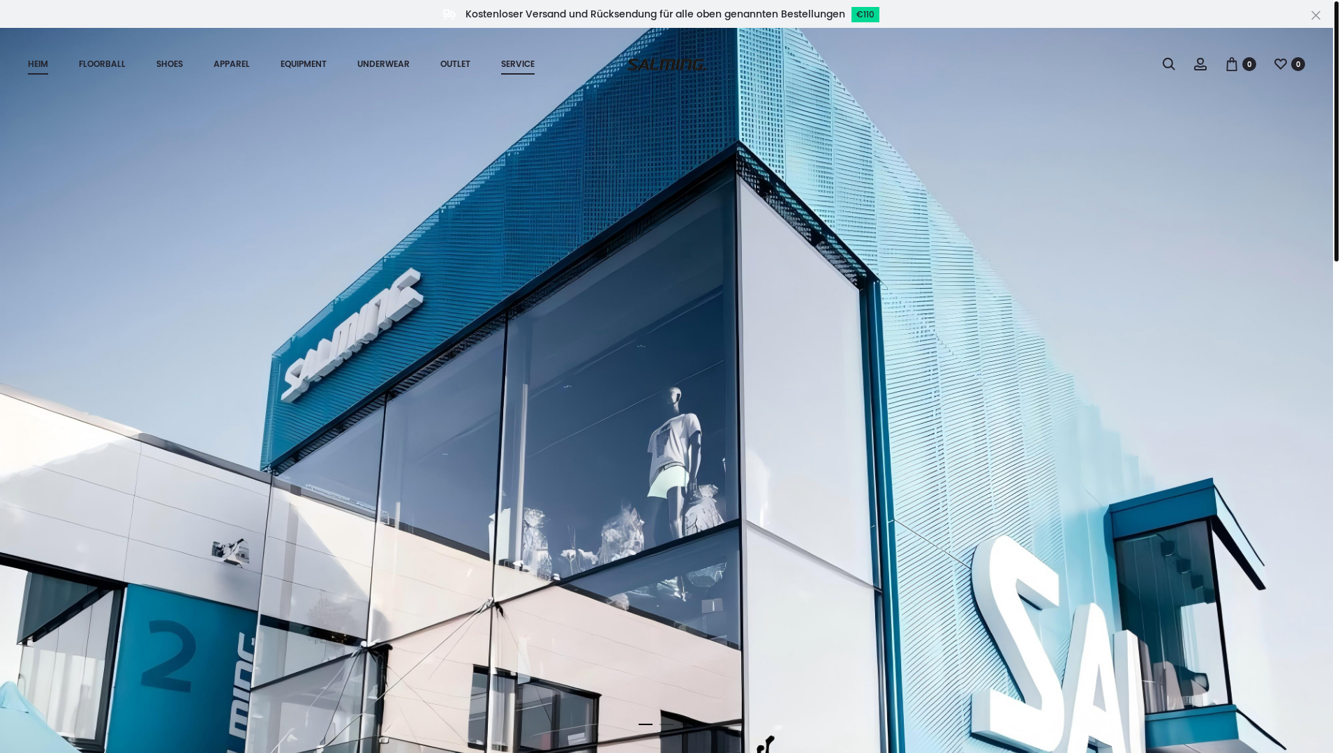 website screenshot of https://www.salming.com.de/