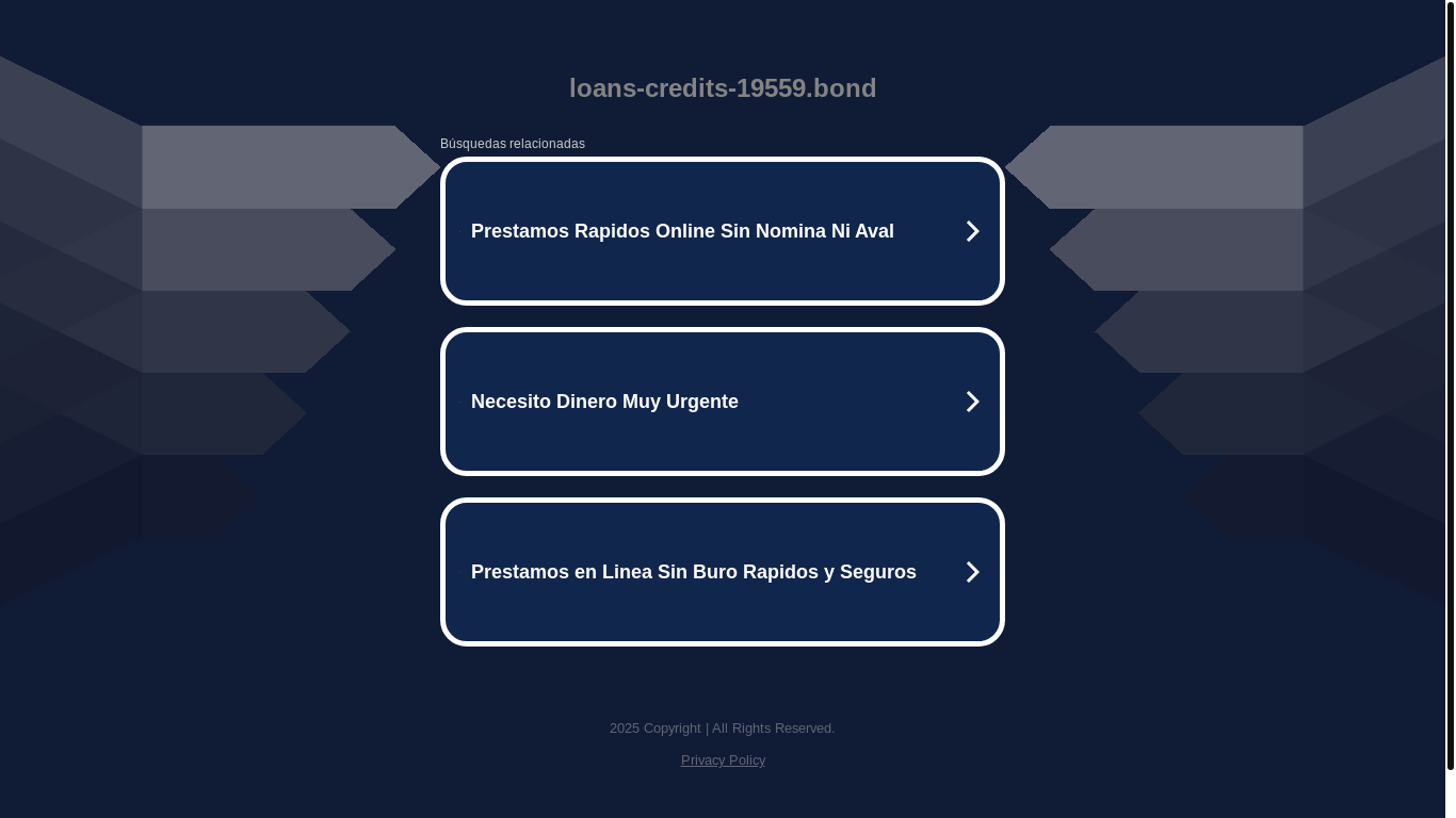 website screenshot of https://loans-credits-19559.bond/