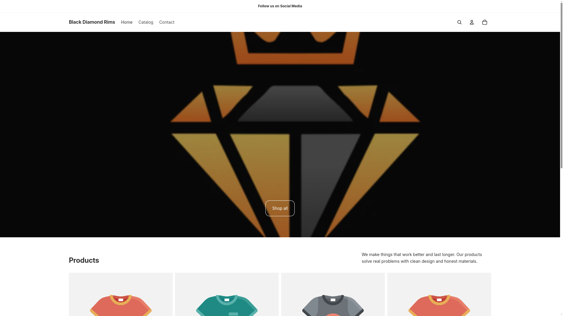 website screenshot of https://blackdiamondrims.ca/