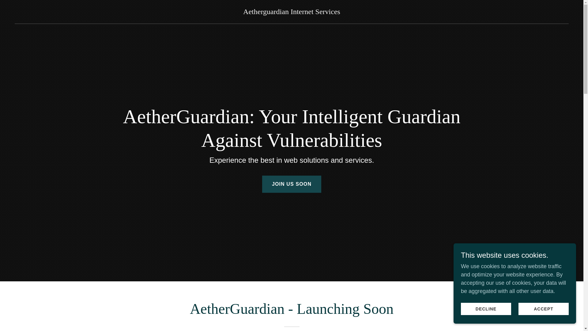 website screenshot of https://aetherguardian.net/