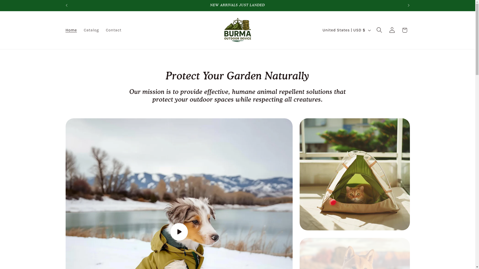 website screenshot of https://burmaoutdoordevices.shop/