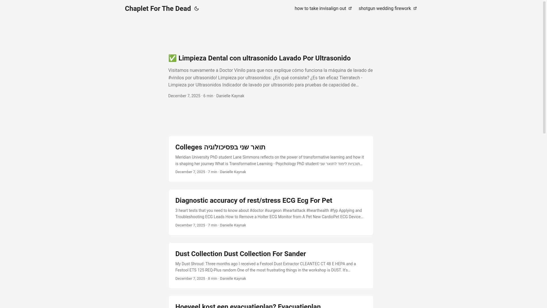 website screenshot of https://chapletforthedead.pages.dev/