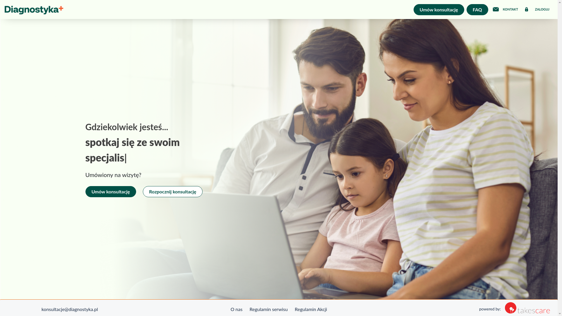 website screenshot of https://www.konsultacje.diagnostyka.pl/