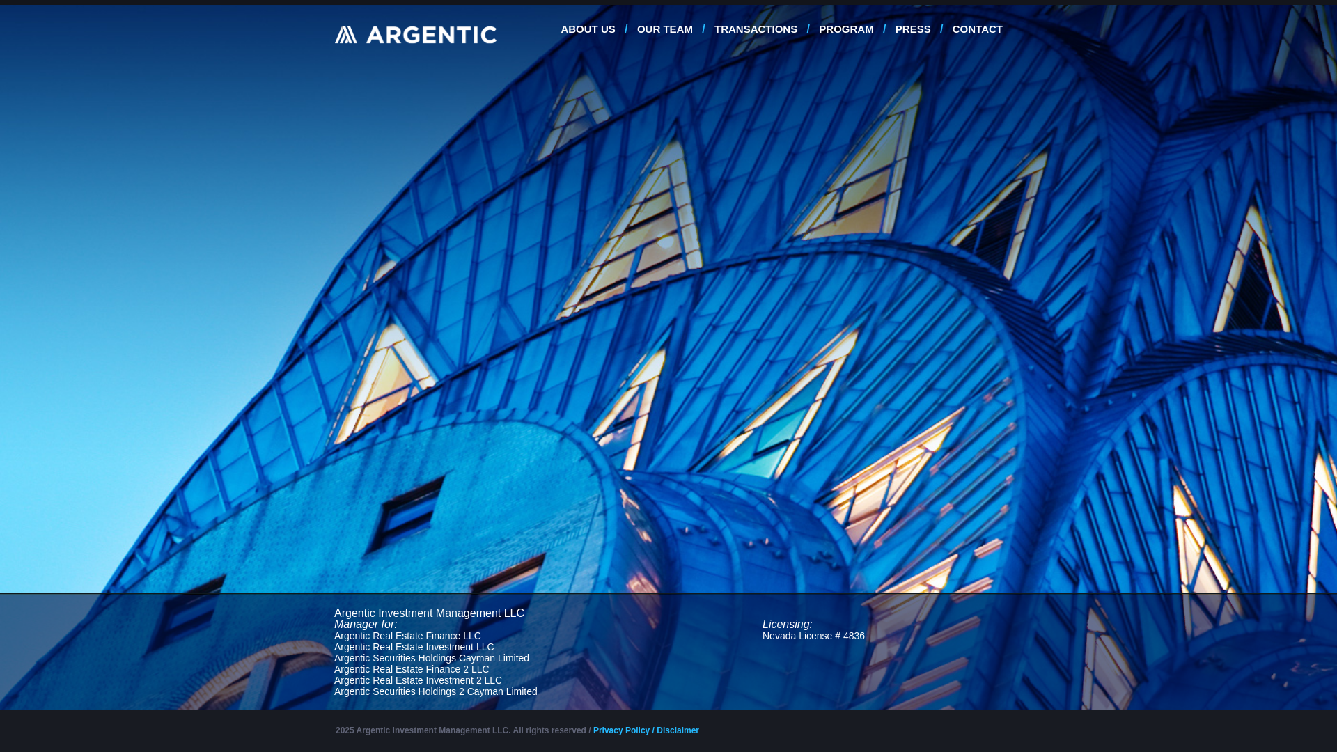 website screenshot of http://www.argenticmgmt.com/
