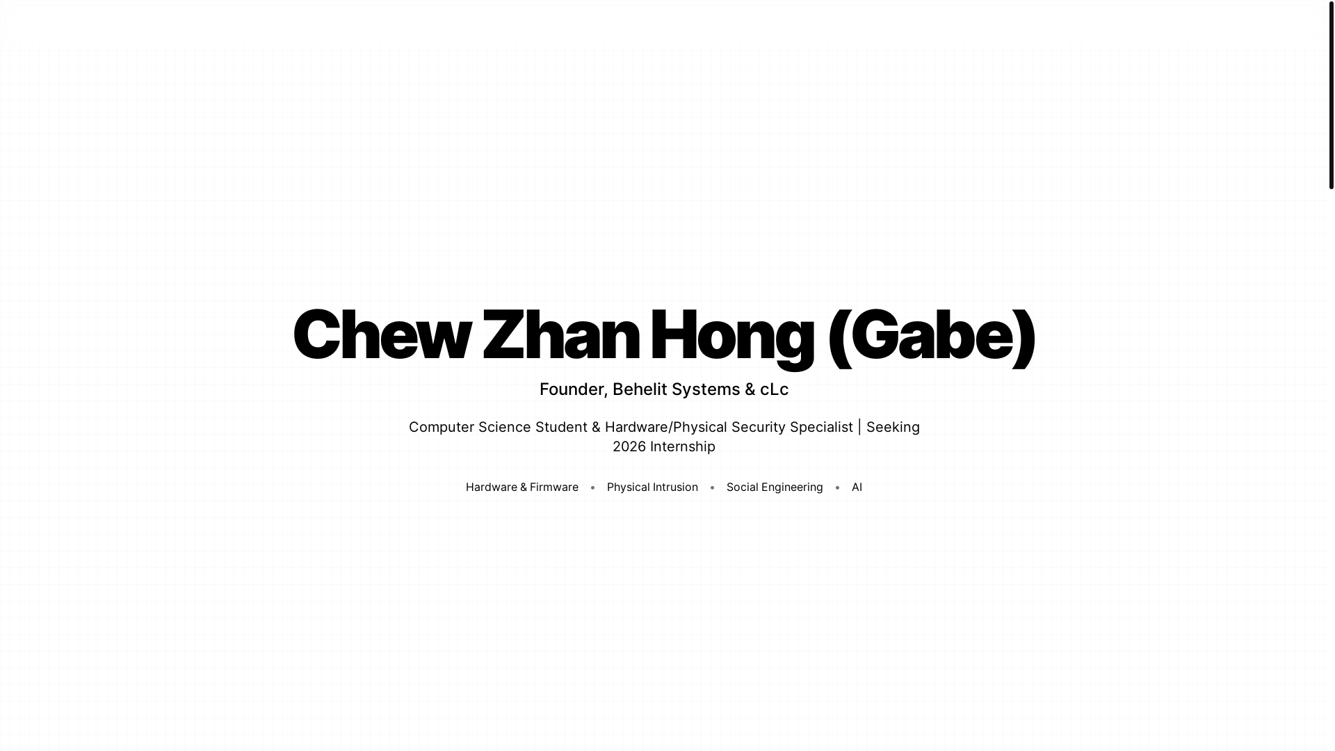 website screenshot of https://chewzhanhong.pages.dev/