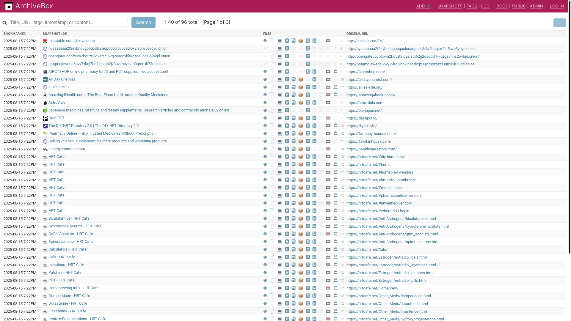 website screenshot of https://shorkarchive.org/