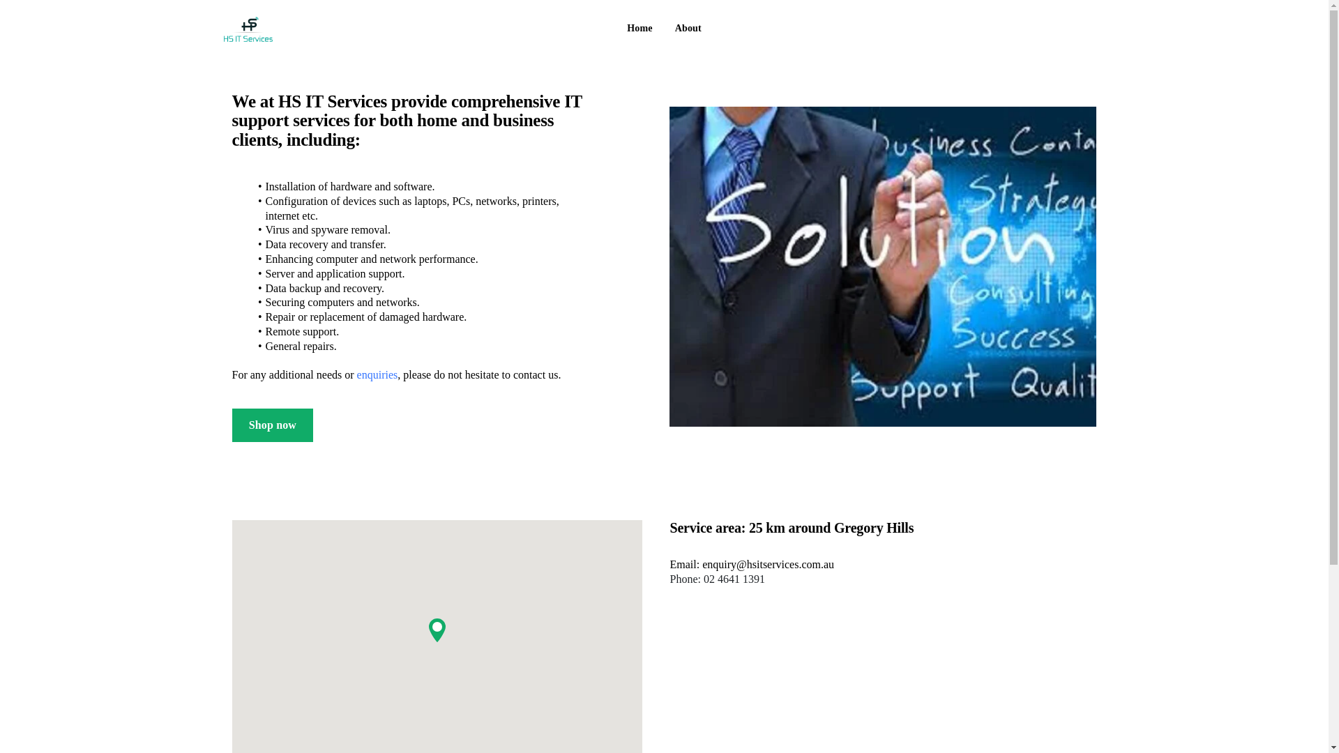 website screenshot of https://hsitservices.online/