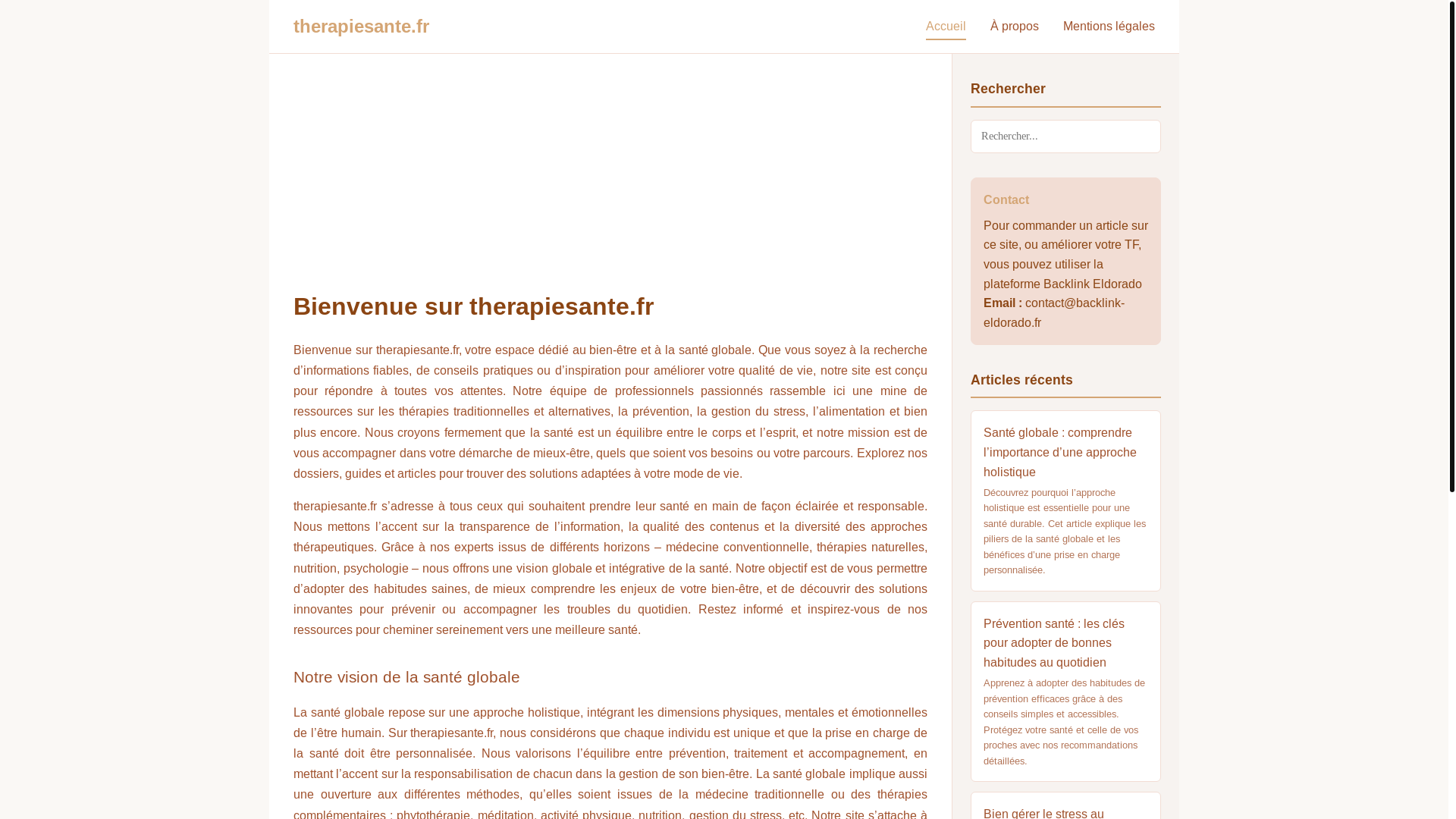 website screenshot of https://therapiesante.fr/